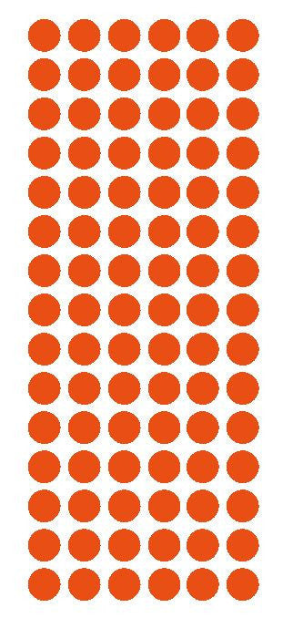 1/2" ORANGE Round Vinyl Color Coded Inventory Label Dots Stickers - Winter Park Products