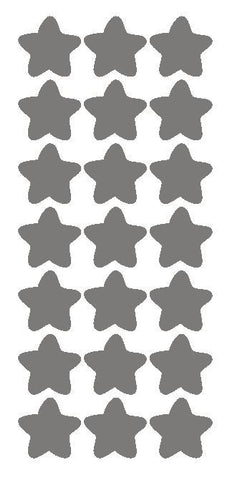 1-1/4" Dk Grey Gray Star Stickers Wedding Envelope Seals School Arts & Crafts - Winter Park Products