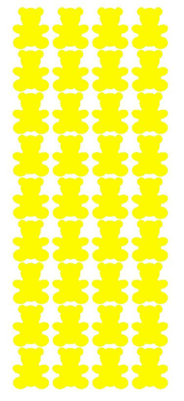 1" Yellow Teddy Bear Stickers Baby Shower Envelope Seals School arts Crafts - Winter Park Products