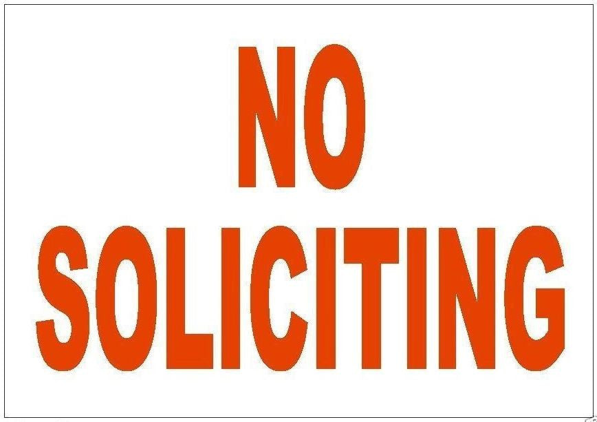 No Soliciting Sticker 1.75" x 2.5" D236 - Winter Park Products