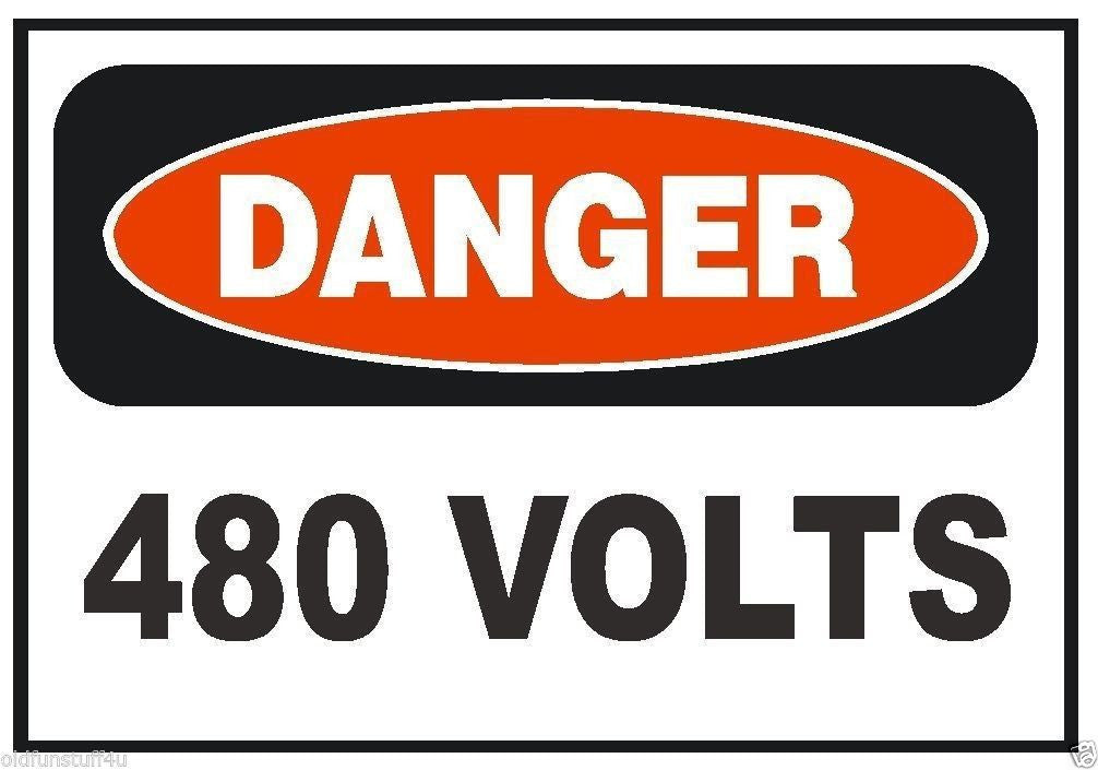 Danger 480 Volt Electrical Electrician Sticker OSHA Safety Sign Decal Label D223 - Winter Park Products