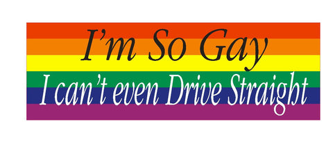 So Gay cant drive straight Funny Bumper Sticker or Helmet Sticker D627 - Winter Park Products