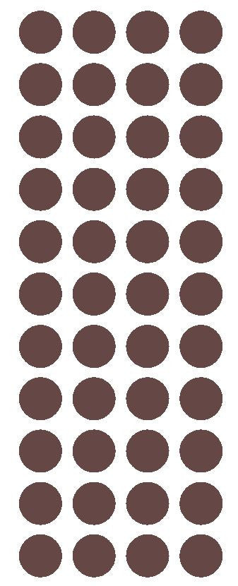 3/4" Brown Round Color Code Inventory Label Dot Stickers - Winter Park Products