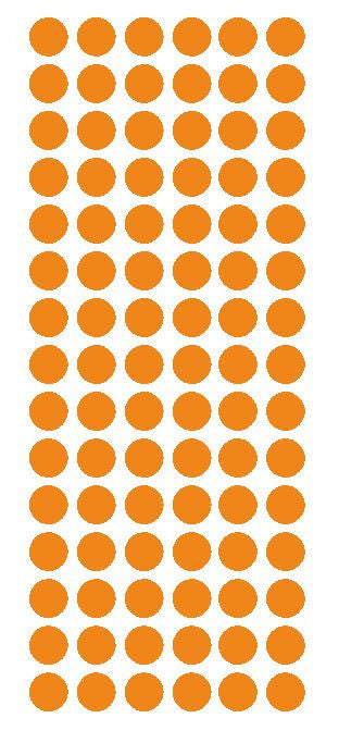 1/2" Light ORANGE Round Vinyl Color Coded Inventory Label Dots Stickers - Winter Park Products