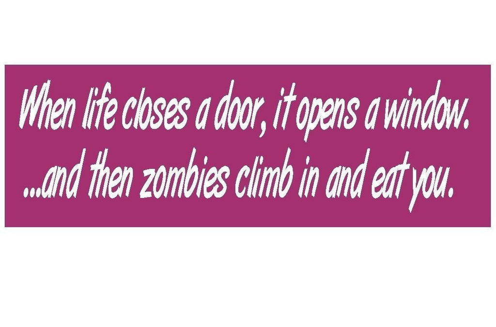 Zombie Funny Bumper Sticker or Helmet Sticker MADE IN THE USA D112 - Winter Park Products