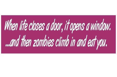 Zombie Funny Bumper Sticker or Helmet Sticker MADE IN THE USA D112 - Winter Park Products