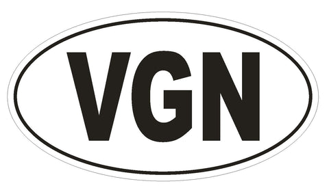 VGN VEGAN Euro Oval Bumper Sticker or Helmet Sticker D634 Laptop Cell - Winter Park Products
