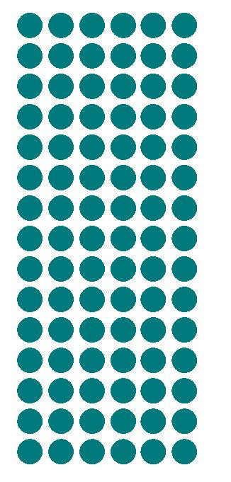 1/2" TURQUOISE Round Vinyl Color Coded Inventory Label Dots Stickers - Winter Park Products