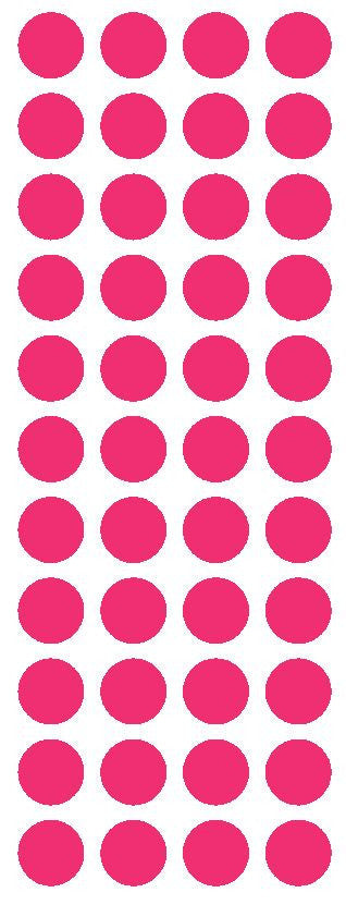 3/4" Hot Pink Round Color Code Inventory Label Dot Stickers - Winter Park Products