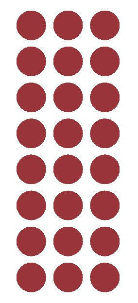 1" Burgundy Round Vinyl Color Code Inventory Label Dot Stickers - Winter Park Products