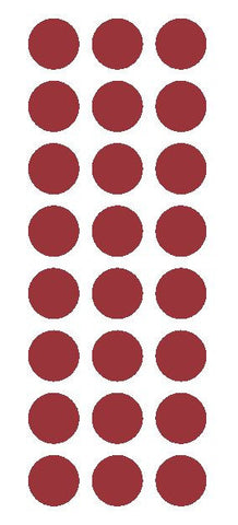 1" Burgundy Round Vinyl Color Code Inventory Label Dot Stickers - Winter Park Products