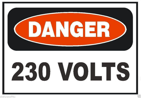 Danger 230 Volt Electrical Electrician OSHA Safety Sign Sticker D218 - Winter Park Products