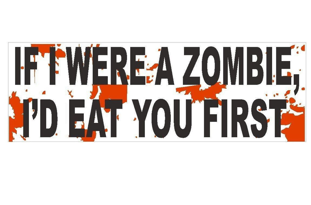 Zombie Funny Bumper Sticker or Helmet Sticker MADE IN THE USA D113 - Winter Park Products