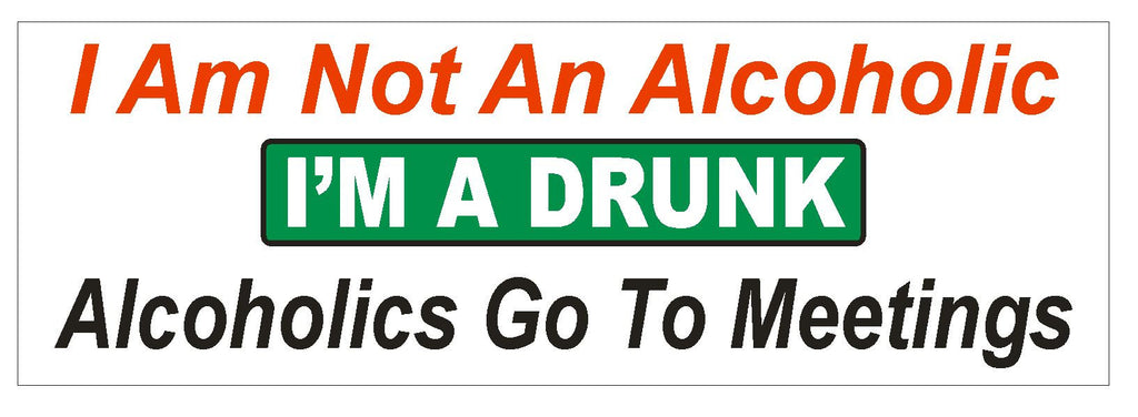 Not An Alcoholic Im a Drunk Funny Bumper Sticker or Helmet Sticker D611 - Winter Park Products