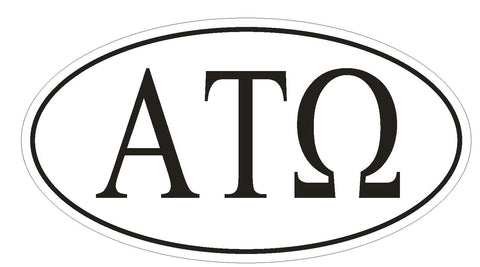 Alpha Tau Omega Fraternity EURO OVAL Bumper Sticker or Helmet Sticker D592 - Winter Park Products