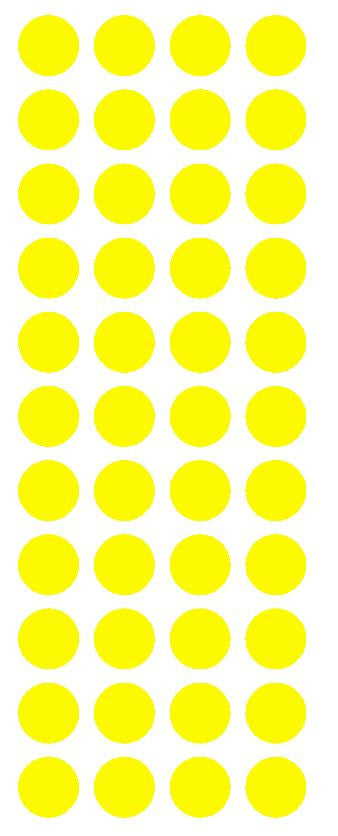 3/4" Light Yellow Round Color Code Inventory Label Dot Stickers - Winter Park Products