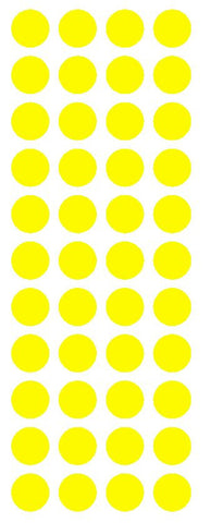3/4" Light Yellow Round Color Code Inventory Label Dot Stickers - Winter Park Products