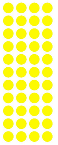 3/4" Light Yellow Round Color Code Inventory Label Dot Stickers - Winter Park Products