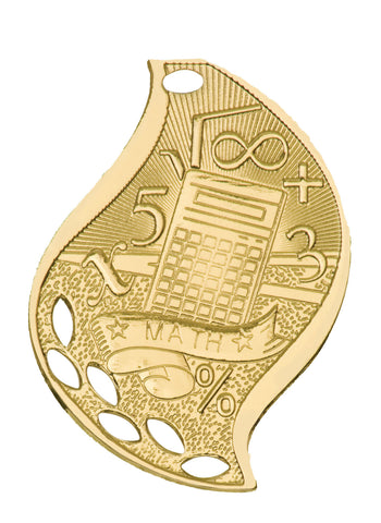 Math Medal Award Trophy With Free Lanyard FM209 - Winter Park Products