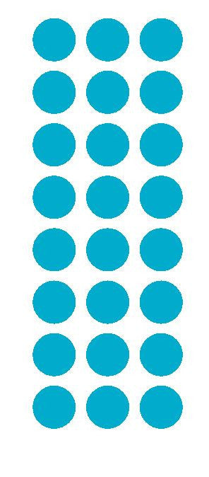 1" Light Blue Round Vinyl Color Code Inventory Label Dot Stickers - Winter Park Products