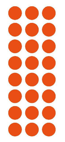 1" Orange Round Vinyl Color Code Inventory Label Dot Stickers - Winter Park Products