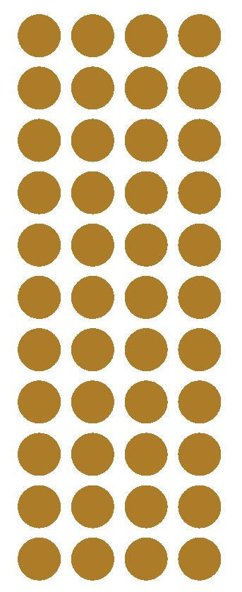 3/4" Gold Round Color Code Inventory Label Dot Stickers - Winter Park Products