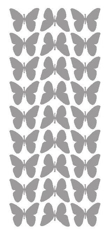 Silver 1" Butterfly Stickers BRIDAL SHOWER Wedding Envelope Seals School arts & Crafts - Winter Park Products
