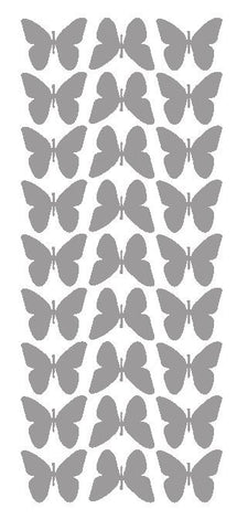 Silver 1" Butterfly Stickers BRIDAL SHOWER Wedding Envelope Seals School arts & Crafts - Winter Park Products