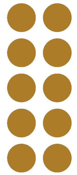 2" Gold Round Color Coded Inventory Label Dots Stickers - Winter Park Products