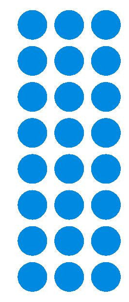 1" Medium Blue Round Vinyl Color Code Inventory Label Dot Stickers - Winter Park Products