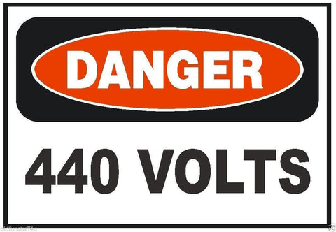 Danger 440 Volt Electrical Electrician OSHA Safety Sign Sticker D221 - Winter Park Products