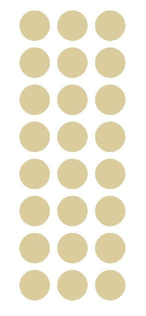 1" Beige Tan Round Vinyl Color Code Inventory Label Dot Stickers - Winter Park Products
