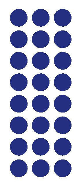 1" Dark Blue Round Vinyl Color Code Inventory Label Dot Stickers - Winter Park Products