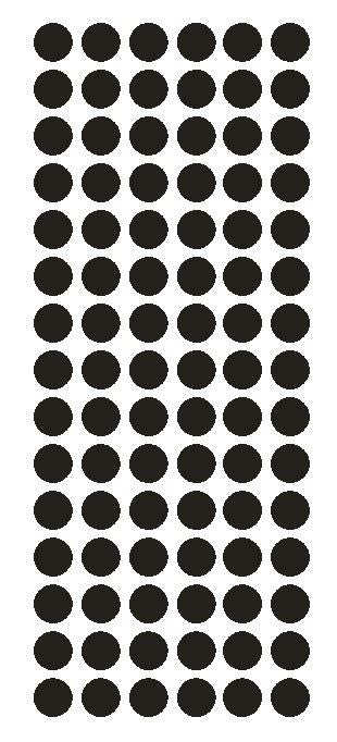 1/2" BLACK Round Vinyl Color Coded Inventory Label Dots Stickers - Winter Park Products