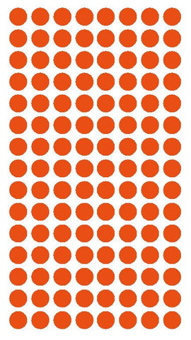 1/4" ORANGE Round Color Coding Inventory Label Dots Stickers - Winter Park Products
