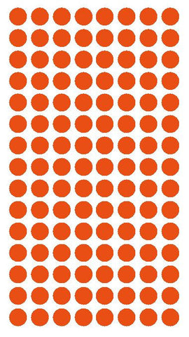 1/4" ORANGE Round Color Coding Inventory Label Dots Stickers - Winter Park Products
