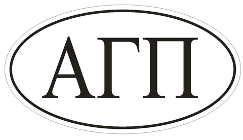 Alpha Gamma Pi Sororities EURO OVAL Bumper Sticker or Helmet Sticker D599 - Winter Park Products