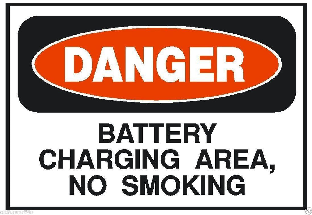 Danger Battery Charging Area No Smoking OSHA Safety Sign Sticker D199 - Winter Park Products