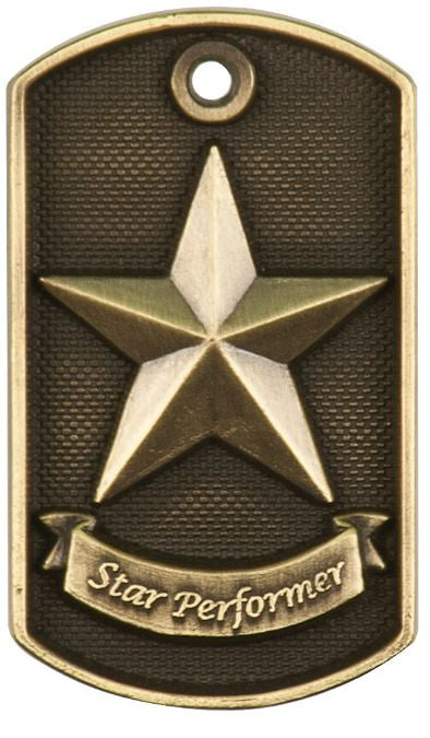 Star Performer Dog Tag Award Trophy  W/Free Bead Chain FREE SHIPPING DT212 - Winter Park Products