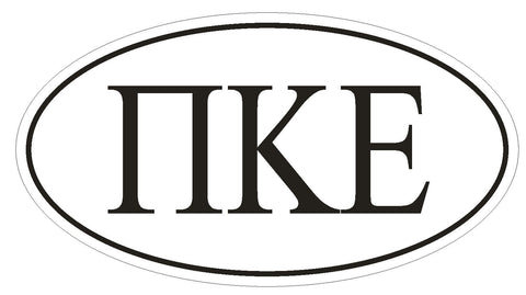 Pi Kappa Epsilon Fraternity EURO OVAL Bumper Sticker or Helmet Sticker D602 - Winter Park Products