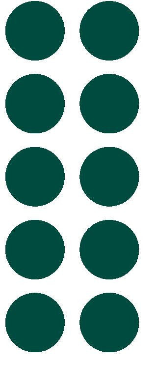 1-1/2" Dk Green Round Color Coded Inventory Label Dots Stickers - Winter Park Products