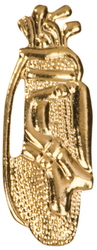 Gold Finish Metal Golf Bag Pin TIE TACK School Varsity Chenille Insignia - Winter Park Products