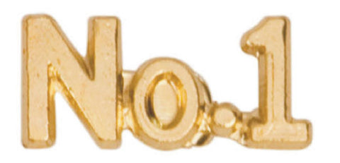 Gold Finish Metal #1 Pin TIE TACK Number Sport School Varsity Insignia Chenille - Winter Park Products