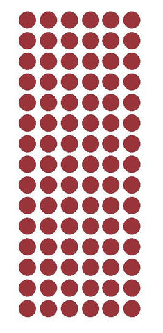 1/2" BURGUNDY Round Vinyl Color Coded Inventory Label Dots Stickers - Winter Park Products