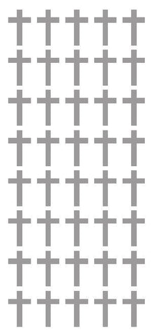 1" Silver Cross Stickers Envelope Seals Religious Church School arts Crafts - Winter Park Products