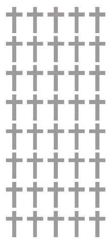 1" Silver Cross Stickers Envelope Seals Religious Church School arts Crafts - Winter Park Products