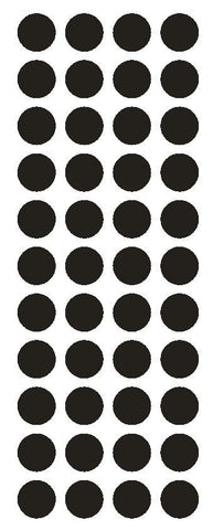 3/4" Black Round Color Code Inventory Label Dot Stickers - Winter Park Products