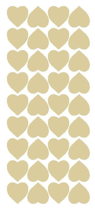 Beige Tan 1" Heart Stickers BRIDAL SHOWER Wedding Envelope Seals School arts Crafts - Winter Park Products