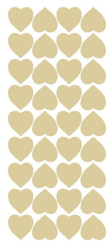 Beige Tan 1" Heart Stickers BRIDAL SHOWER Wedding Envelope Seals School arts Crafts - Winter Park Products