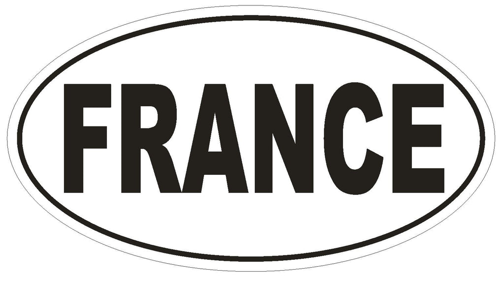 France Oval Bumper Sticker or Helmet Sticker D819 Euro Oval French Paris Europe - Winter Park Products